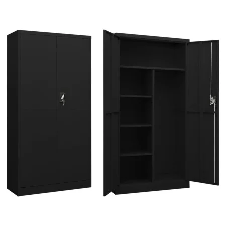 Schließfachschrank aus schwarzem Stahl, 90 x 40 x 180 cm von vidaXL, Aktenschränke - Ref: Foro24-335972, Preis: 317,50 €, Rab...