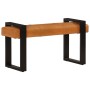 Black and brown genuine goatskin bench 110 cm by vidaXL, Dining and kitchen benches - Ref: Foro24-342210, Price: 163,59 €, Di...