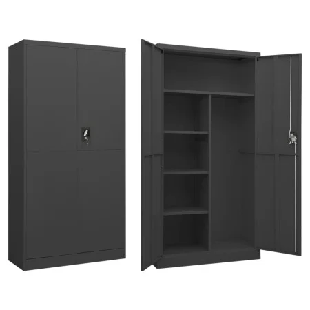 Anthrazitgrauer Schließfachschrank aus Stahl, 90 x 40 x 180 cm von vidaXL, Aktenschränke - Ref: Foro24-335973, Preis: 318,08 ...