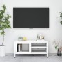 TV-Schrank aus Stahl und weißem Glas, 90 x 30 x 44 cm von vidaXL, TV-Möbel - Ref: Foro24-336056, Preis: 77,19 €, Rabatt: %