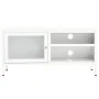 TV-Schrank aus Stahl und weißem Glas, 90 x 30 x 44 cm von vidaXL, TV-Möbel - Ref: Foro24-336056, Preis: 76,51 €, Rabatt: %