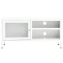 TV-Schrank aus Stahl und weißem Glas, 90 x 30 x 44 cm von vidaXL, TV-Möbel - Ref: Foro24-336056, Preis: 77,19 €, Rabatt: %