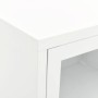 Mueble para el televisor acero y vidrio blanco 90x30x44 cm