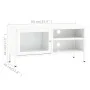 TV-Schrank aus Stahl und weißem Glas, 90 x 30 x 44 cm von vidaXL, TV-Möbel - Ref: Foro24-336056, Preis: 76,51 €, Rabatt: %