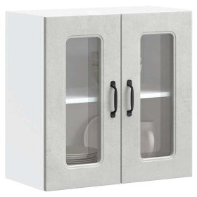 Armario pared cocina puerta de cristal Kalmar gris hormigón