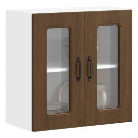 Armario pared cocina puerta de cristal Kalmar roble marrón
