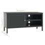 TV-Schrank aus Stahl und anthrazitgrauem Glas, 90 x 30 x 44 cm von vidaXL, TV-Möbel - Ref: Foro24-336057, Preis: 112,94 €, Ra...