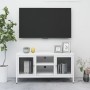 TV-Ständer aus Stahl und weißem Glas 105x35x52 cm von vidaXL, TV-Möbel - Ref: Foro24-336059, Preis: 94,65 €, Rabatt: %
