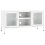 TV stand made of white steel and glass, 105x35x52 cm. by vidaXL, TV Furniture - Ref: Foro24-336059, Price: 93,82 €, Discount: %