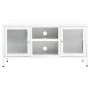 TV stand made of white steel and glass, 105x35x52 cm. by vidaXL, TV Furniture - Ref: Foro24-336059, Price: 93,82 €, Discount: %