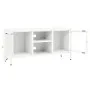 TV stand made of white steel and glass, 105x35x52 cm. by vidaXL, TV Furniture - Ref: Foro24-336059, Price: 93,82 €, Discount: %