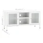 TV stand made of white steel and glass, 105x35x52 cm. by vidaXL, TV Furniture - Ref: Foro24-336059, Price: 93,82 €, Discount: %