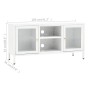 TV-Ständer aus Stahl und weißem Glas 105x35x52 cm von vidaXL, TV-Möbel - Ref: Foro24-336059, Preis: 94,65 €, Rabatt: %