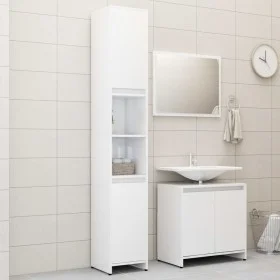 Badezimmermöbel-Set, 3-teilig, glänzend weißes Holzwerkstoff von vidaXL, Badezimmermöbel - Ref: Foro24-3056940, Preis: 144,07...