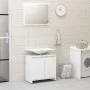 Badezimmermöbel-Set, 3-teilig, glänzend weißes Holzwerkstoff von vidaXL, Badezimmermöbel - Ref: Foro24-3056940, Preis: 144,07...