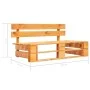 Central pallet sofa for garden made of brown honey impregnated pine wood by vidaXL, Modular outdoor sofas - Ref: Foro24-30665...