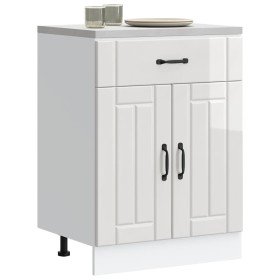 Mueble bajo de cocina Lucca blanca de alto brillo
