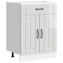 Mueble bajo de cocina Lucca blanca de alto brillo