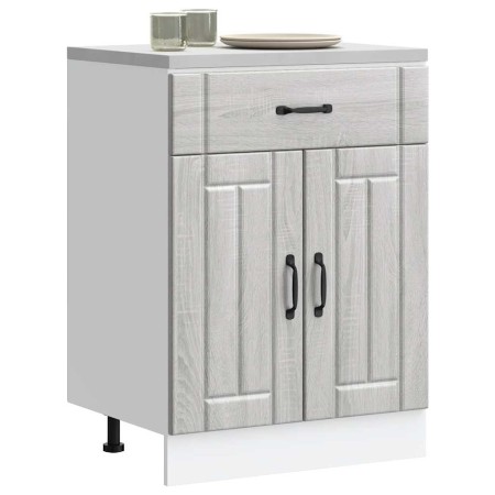 Mueble bajo de cocina Lucca madera contrachapada gris sonoma