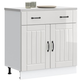 Mueble bajo de cocina Lucca blanca de alto brillo