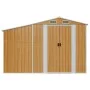 Cobertizo de jardín acero galvanizado marrón 277x93x179 cm de vidaXL, Cobertizos - Ref: Foro24-364522, Precio: 266,76 €, Desc...