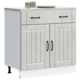Mueble bajo de cocina Lucca madera contrachapada gris cemento