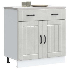 Mueble bajo de cocina Lucca madera contrachapada gris cemento