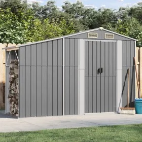 Garden shed gray galvanized steel 277x93x179 cm by vidaXL, Sheds - Ref: Foro24-364516, Price: 265,92 €, Discount: %