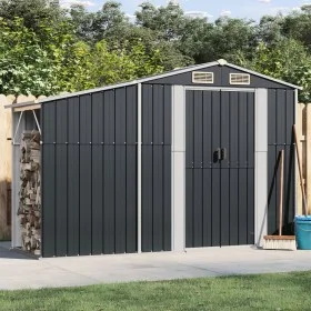 Garden shed anthracite galvanized steel 277x93x179 cm by vidaXL, Sheds - Ref: Foro24-364518, Price: 284,33 €, Discount: %