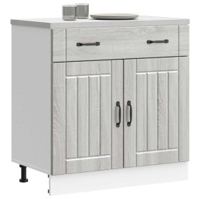 Mueble bajo de cocina Lucca madera contrachapada gris sonoma