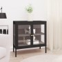 Aparador de acero y vidrio negro 70x35x70 cm de vidaXL, Aparadores - Ref: Foro24-336064, Precio: 152,44 €, Descuento: %