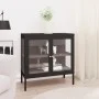 Aparador de acero y vidrio negro 70x35x70 cm de vidaXL, Aparadores - Ref: Foro24-336064, Precio: 150,22 €, Descuento: %