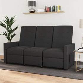 Sofá reclinable de 3 plazas de tela gris oscuro
