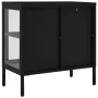 Sideboard aus schwarzem Stahl und Glas, 70 x 35 x 70 cm von vidaXL, Sideboards - Ref: Foro24-336064, Preis: 150,37 €, Rabatt: %