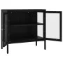 Sideboard aus schwarzem Stahl und Glas, 70 x 35 x 70 cm von vidaXL, Sideboards - Ref: Foro24-336064, Preis: 150,37 €, Rabatt: %