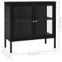 Aparador de acero y vidrio negro 70x35x70 cm de vidaXL, Aparadores - Ref: Foro24-336064, Precio: 152,44 €, Descuento: %