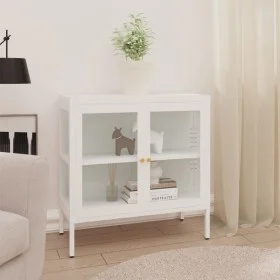 Steel and white glass sideboard 70x35x70 cm by vidaXL, Sideboards - Ref: Foro24-336065, Price: 145,08 €, Discount: %