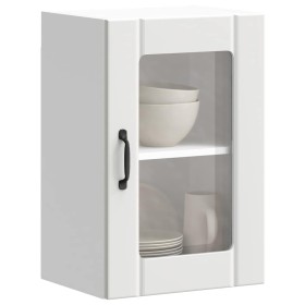 Armario pared cocina puerta de cristal Lucca blanca