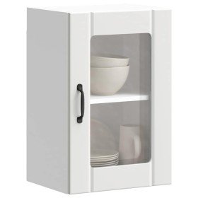 Armario pared cocina puerta de cristal Lucca blanca