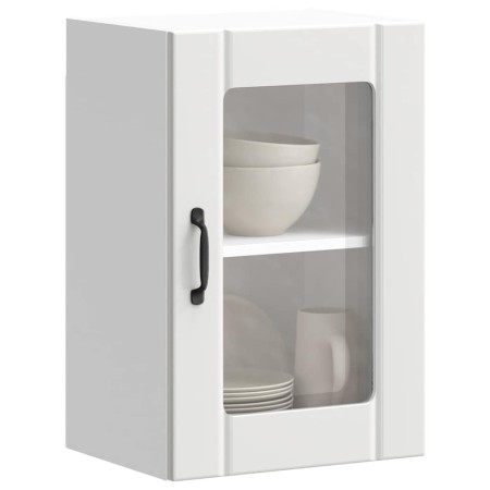Armario pared cocina puerta de cristal Lucca blanca
