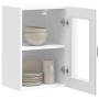 Armario pared para cocina puerta cristal Lucca blanco brillante