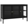 Steel and black glass sideboard 105x35x70 cm by vidaXL, Sideboards - Ref: Foro24-336067, Price: 255,79 €, Discount: %