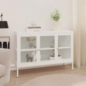 Sideboard aus Stahl und weißem Glas, 105 x 35 x 70 cm von vidaXL, Sideboards - Ref: Foro24-336068, Preis: 198,36 €, Rabatt: %