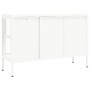 Steel and white glass sideboard 105x35x70 cm by vidaXL, Sideboards - Ref: Foro24-336068, Price: 194,59 €, Discount: %