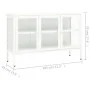 Steel and white glass sideboard 105x35x70 cm by vidaXL, Sideboards - Ref: Foro24-336068, Price: 198,36 €, Discount: %