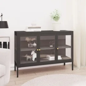 Anthrazitgraues Sideboard aus Stahl und Glas 105x35x70 cm von vidaXL, Sideboards - Ref: Foro24-336069, Preis: 221,56 €, Rabat...