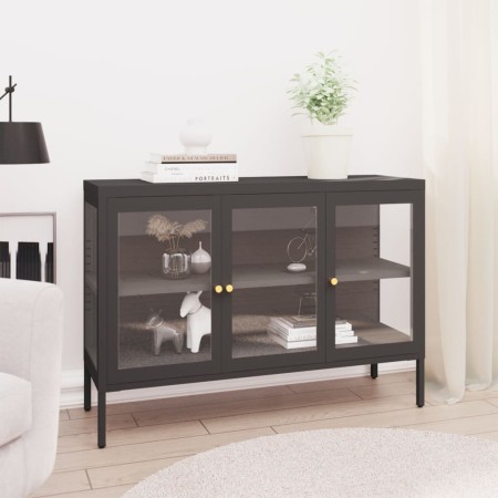 Anthracite gray steel and glass sideboard 105x35x70 cm by vidaXL, Sideboards - Ref: Foro24-336069, Price: 225,80 €, Discount: %