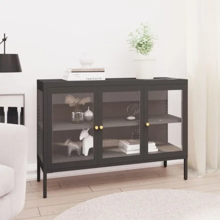 Anthracite gray steel and glass sideboard 105x35x70 cm by vidaXL, Sideboards - Ref: Foro24-336069, Price: 221,51 €, Discount: %