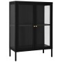 Aparador de acero y vidrio negro 75x35x105 cm de vidaXL, Aparadores - Ref: Foro24-336070, Precio: 182,11 €