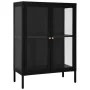 Black steel and glass sideboard 75x35x105 cm by vidaXL, Sideboards - Ref: Foro24-336070, Price: 179,62 €, Discount: %